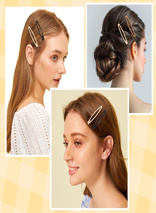 Ymapinc 16PCS Metal Snap Hair Clips for Women, Hair Barrettes for Thin Hair Women Non Slip, Dependable and Stylish Hair Accessory, Snap Barrettes for Women, Black, Tan, Brown, Cream, 2.36x0.79 Inches - Image 2