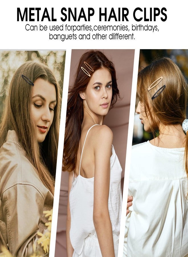 Ymapinc 16PCS Metal Snap Hair Clips for Women, Hair Barrettes for Thin Hair Women Non Slip, Dependable and Stylish Hair Accessory, Snap Barrettes for Women, Black, Tan, Brown, Cream, 2.36x0.79 Inches - Image 4