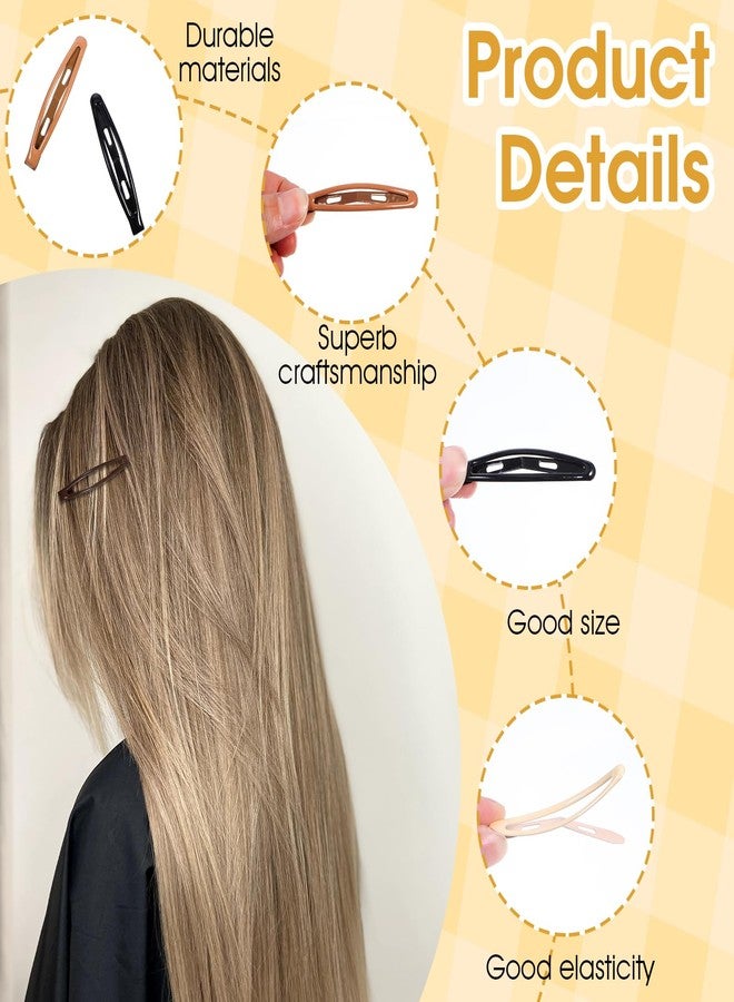 Ymapinc 16PCS Metal Snap Hair Clips for Women, Hair Barrettes for Thin Hair Women Non Slip, Dependable and Stylish Hair Accessory, Snap Barrettes for Women, Black, Tan, Brown, Cream, 2.36x0.79 Inches - Image 5