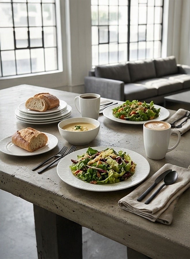 Timmy White 16 Pieces Dinner Set - Premium Porcelain Tableware, Minimal Design Plates, Bowls and Mugs for Home Dining, Durable, Chip-Resistant, Lightweight, Easy to Clean, Ideal for Daily Use - Image 3