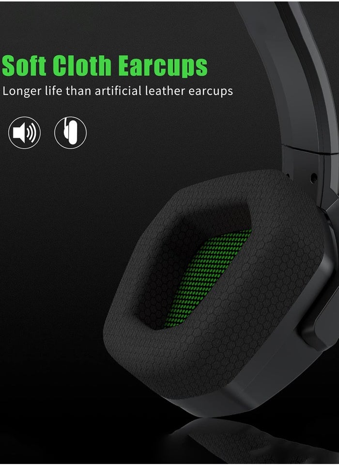 NUBWO G06 Gaming Headset,Wireless Gaming Headphones with Mic for PS5, PS4, PC, and Switch, Ergonomic Design,Black/Green  - Image 2