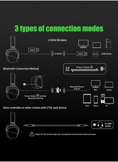 NUBWO G06 Gaming Headset,Wireless Gaming Headphones with Mic for PS5, PS4, PC, and Switch, Ergonomic Design,Black/Green  - Image 5