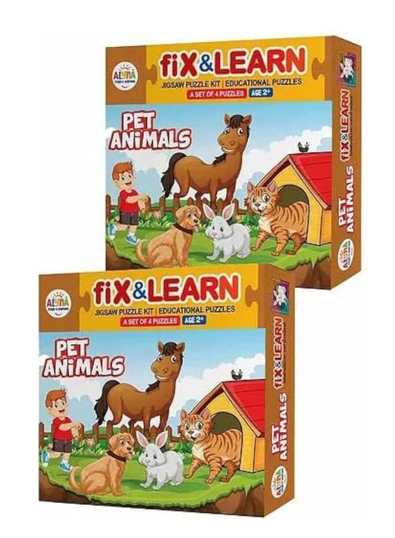Ankit Toys FIX 'N' LEARN PET ANIMALS PUZZLE,2+ YEARS,72-PIECE JIGSAW PUZZLE - Image 1