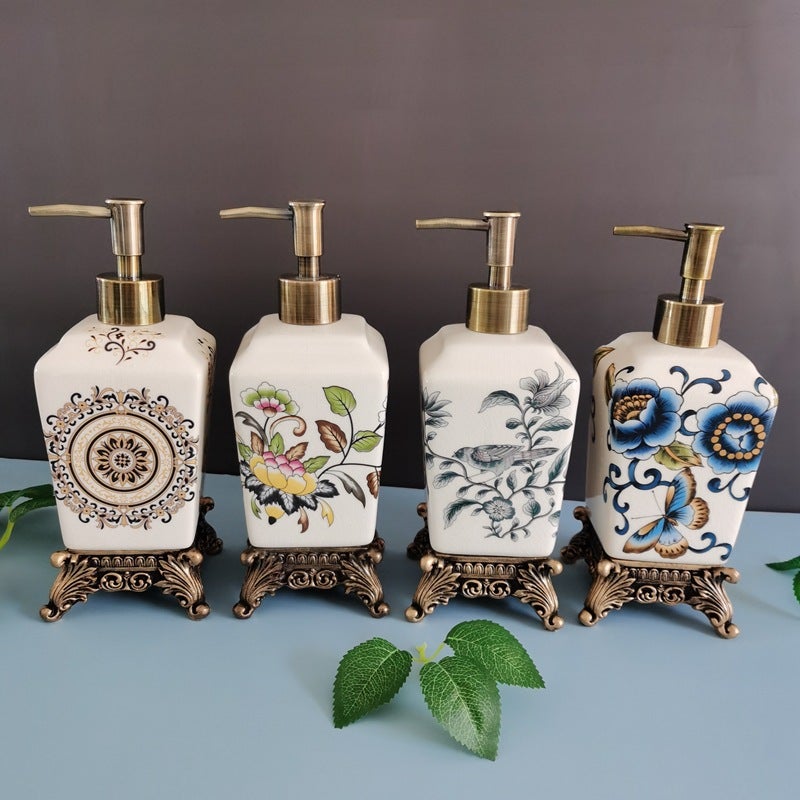Foreign Trade Cross-border Amazon Ceramic Press Hand Sanitizer Bottle Lotion Bottle American Bath Dew Bottle Liquid Bottled(French Festival -340ml) - Image 2