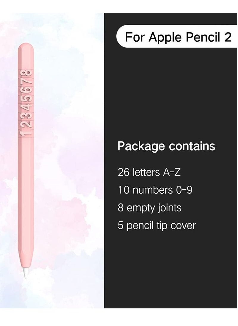 SYOSI - DIY Silicone Case for Apple Pencil, 2nd Generation Holder Sleeve Skin Cover Accessories Kit for iPad Pro 11 12.9 inches, Cute Soft Grip Pouch Cap Holder, and 5 Protective Nib Covers (Pink) - Image 1