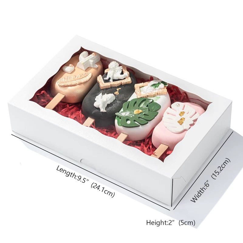 SLShePack 6 Pack Cookies boxes 9.5" x 6" x 2" Bakery Boxes with Window for Chocolate Bombï¼ŒCookies,Macaron, cakesicle, oreo & Chocolate Covered Strawberries Boxes - Image 3