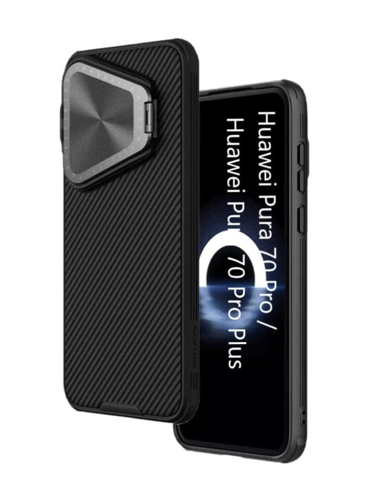 Nillkin CamShield Prop Camera protective Flip-style Lens Protection case and mobile Phone holder Hard PC Anti-Scratch Case For Huawei Pura 70 Pro/Pro Plus Black