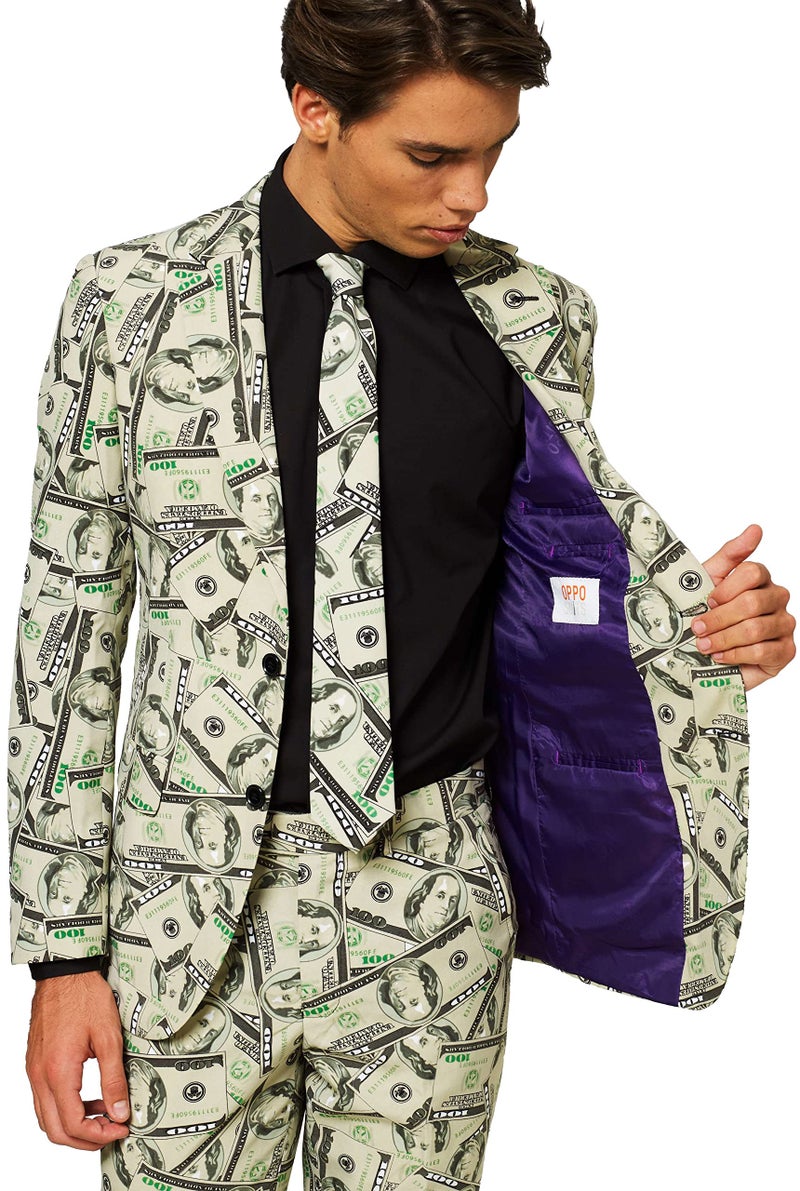 OppoSuits Men's Cashanova Party Costume Suit, Multi, 46 - Image 5