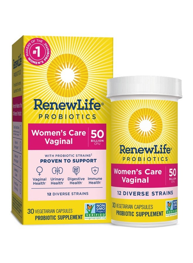 كبسولات بروبيوتيك للنساء من Renew Life، 50 مليار وحدة تشكيل مستعمرة مضمونة، تدعم توازن درجة الحموضة، صحة المهبل والبول والجهاز الهضمي والجهاز المناعي(2)، L. Rhamnosus GG، خالية من منتجات الألبان والصويا والغلوتين، 30 كبسولة