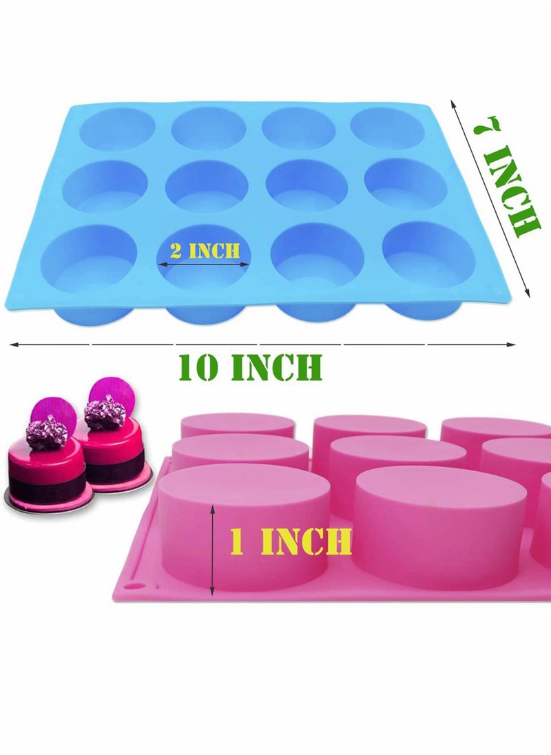 KASTWAVE - Chocolate Mold, Chocolate Cookie Mold Candy Mold, Cylinder Silicone Mold, the Baking Mold Perfect for Chocolate Covered Oreos, Cake, Candy, Pudding, Mini Soap, 2PCS, Color (Rose Red, Blue) - Image 1