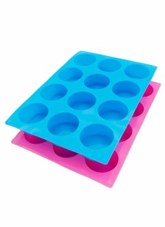 Chocolate Mold, Chocolate Cookie Mold Candy Mold, Cylinder Silicone Mold, the Baking Mold Perfect for Chocolate Covered Oreos, Cake, Candy, Pudding, Mini Soap, 2PCS, Color (Rose Red, Blue)