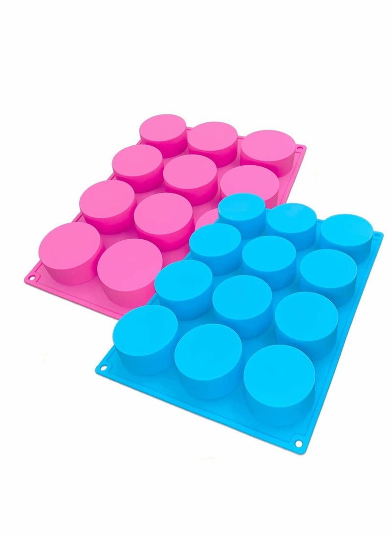 KASTWAVE - Chocolate Mold, Chocolate Cookie Mold Candy Mold, Cylinder Silicone Mold, the Baking Mold Perfect for Chocolate Covered Oreos, Cake, Candy, Pudding, Mini Soap, 2PCS, Color (Rose Red, Blue) - Image 1