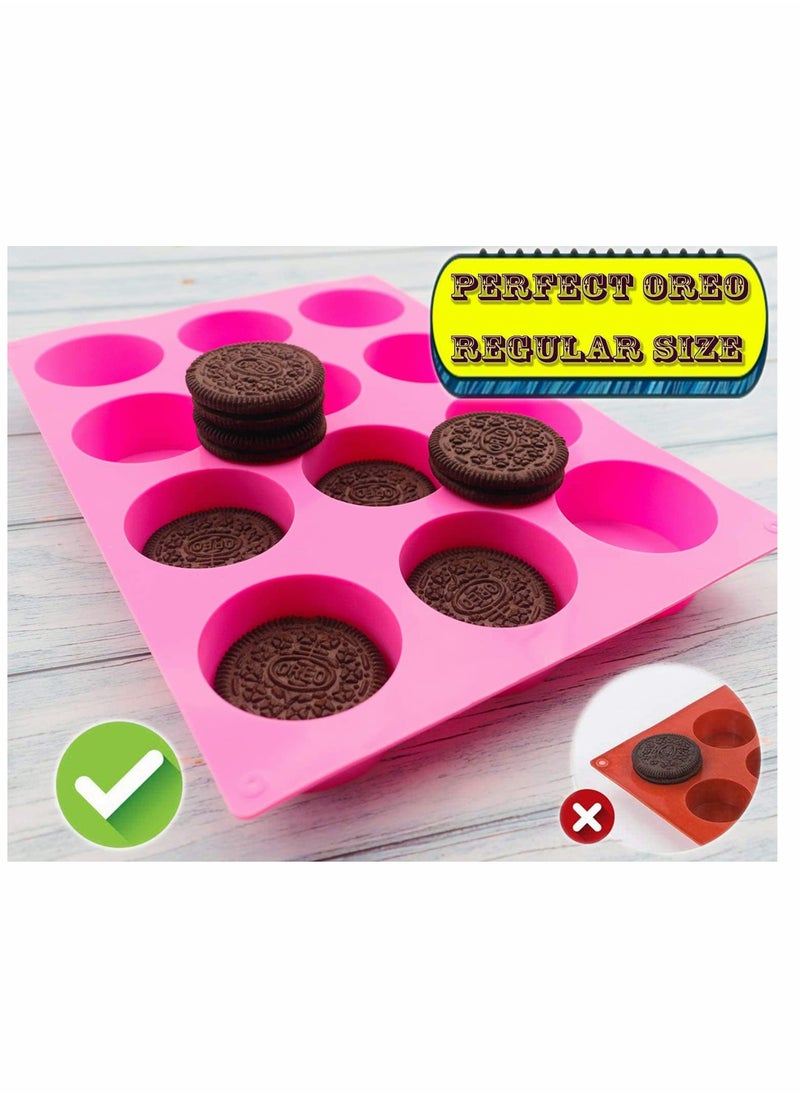 KASTWAVE - Chocolate Mold, Chocolate Cookie Mold Candy Mold, Cylinder Silicone Mold, the Baking Mold Perfect for Chocolate Covered Oreos, Cake, Candy, Pudding, Mini Soap, 2PCS, Color (Rose Red, Blue) - Image 1