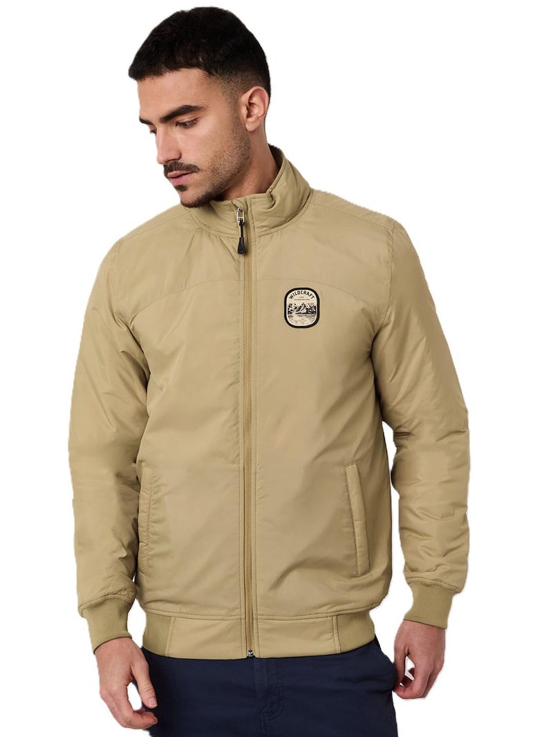 Wildcraft Men Sierra Solid Nylon Blend Collored Casual Quilted Jacket, Full Sleeve - Regular fit, Beige, M - Image 1