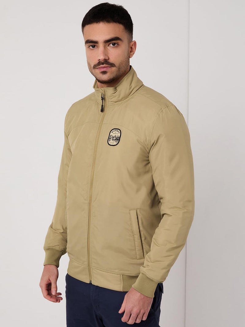Wildcraft Men Sierra Solid Nylon Blend Collored Casual Quilted Jacket, Full Sleeve - Regular fit, Beige, M - Image 2
