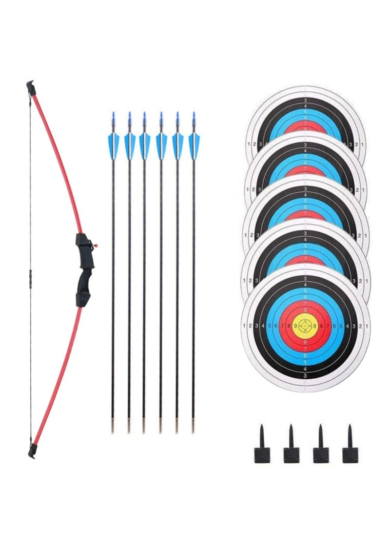 Rock Pow Kids Bow and Arrow Set Upgraded Wear-Resistant Youth Bow and Arrow Kids and Beginner Bow Practice Bow With 6 Arrows and Accessories For Outdoor Practice Sports Game Hunting Easy to Install  - Image 1