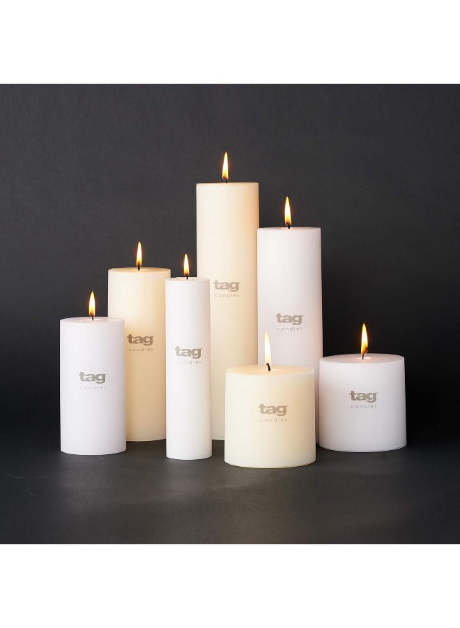 TAG Chapel 3X12 White Pillar Paraffin Wax Candle Unscented DripFree Long Burning 175 Hours For Home Decor Wedding Parties Dining Dinner Kitchen Table Tabletop Living Room End Table Decor Decoration - Image 5
