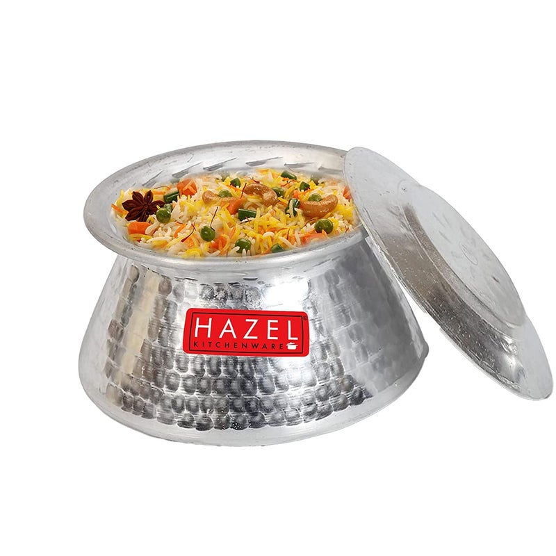 Hazel وعاء هازيل للطهي | وعاء برياني من الألمنيوم سعة 3200 مل مع غطاء | وعاء الألمنيوم بتشطيب تقليدي مطروق | وعاء برياني متعدد الاستخدامات - Image 5
