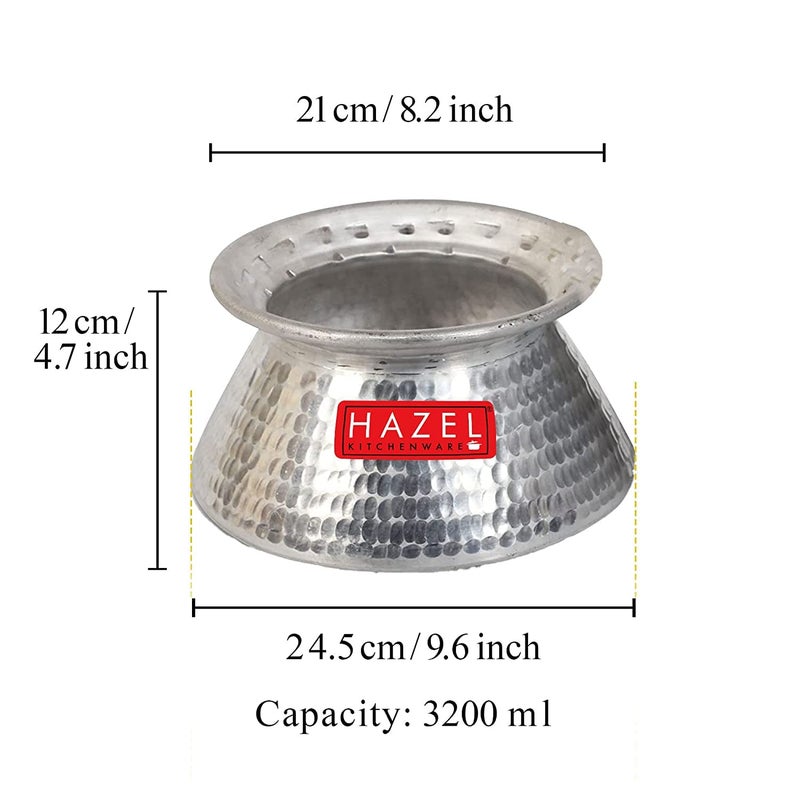 Hazel وعاء هازيل للطهي | وعاء برياني من الألمنيوم سعة 3200 مل مع غطاء | وعاء الألمنيوم بتشطيب تقليدي مطروق | وعاء برياني متعدد الاستخدامات - Image 4