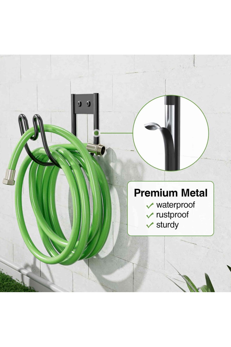 Aideli 2 Pack Metal Garden Hose Holders, Heavy Duty Wall Mounted Hose Hangers for Outdoor Garden Yard, Durable Multifunctional Hose Hooks for Water Hose & Extension Cord - Image 4