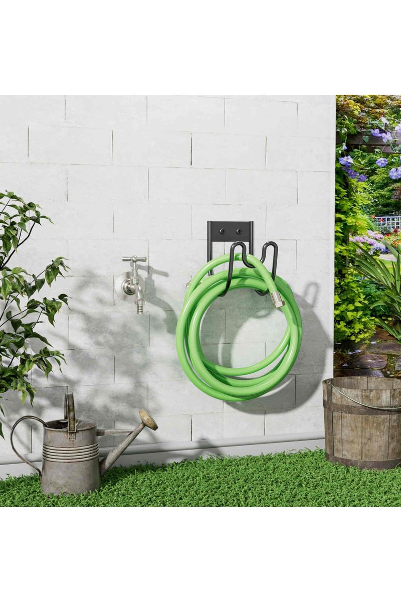 Aideli 2 Pack Metal Garden Hose Holders, Heavy Duty Wall Mounted Hose Hangers for Outdoor Garden Yard, Durable Multifunctional Hose Hooks for Water Hose & Extension Cord - Image 2