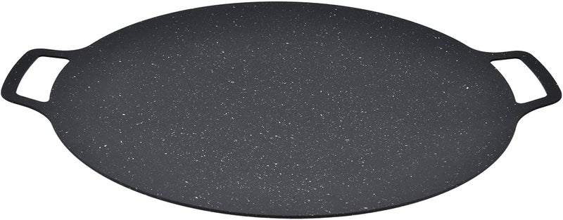 Korean BBQ Grill Cast Iron Pancak Korean BBQ Grill Pan Nonstick Round Grilling Tray for Delicious Belly Pancakes 30cm 11 81in Ideal for Indoor Outdoor Parties (30CM) - Image 3