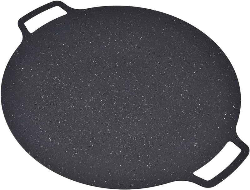 Korean BBQ Grill Cast Iron Pancak Korean BBQ Grill Pan Nonstick Round Grilling Tray for Delicious Belly Pancakes 30cm 11 81in Ideal for Indoor Outdoor Parties (30CM) - Image 5