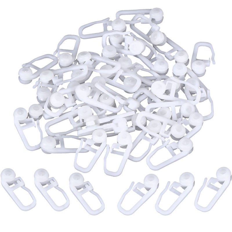 Hotop 50 Pack Plastic Curtain Fastener for Track Type Curtain White 1x039x051in LxWxH 27g 50 Pieces