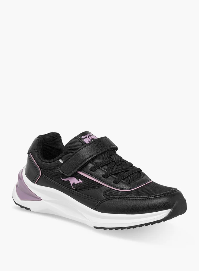 كانغاروس Girls' Panelled Sports Shoes with Hook and Loop Closure