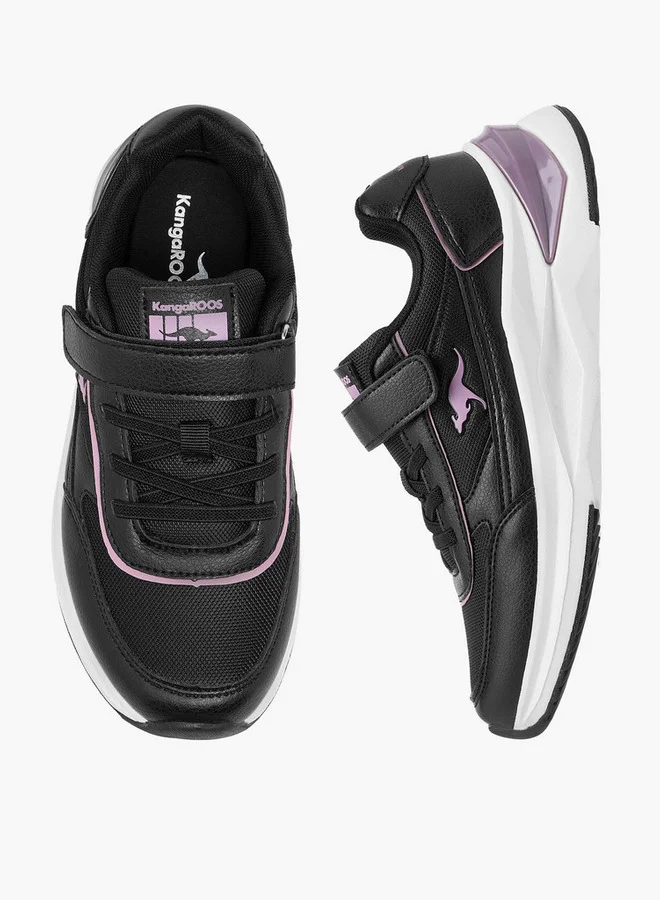 كانغاروس Girls' Panelled Sports Shoes with Hook and Loop Closure