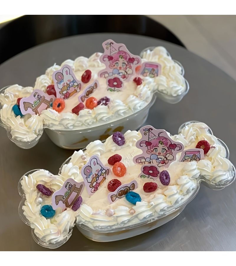 20pcs Clear Cake Boxes with Lids Assorted Shapes Heart Bear Flower Animal - Image 1