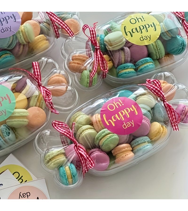 20pcs Clear Cake Boxes with Lids Assorted Shapes Heart Bear Flower Animal - Image 3