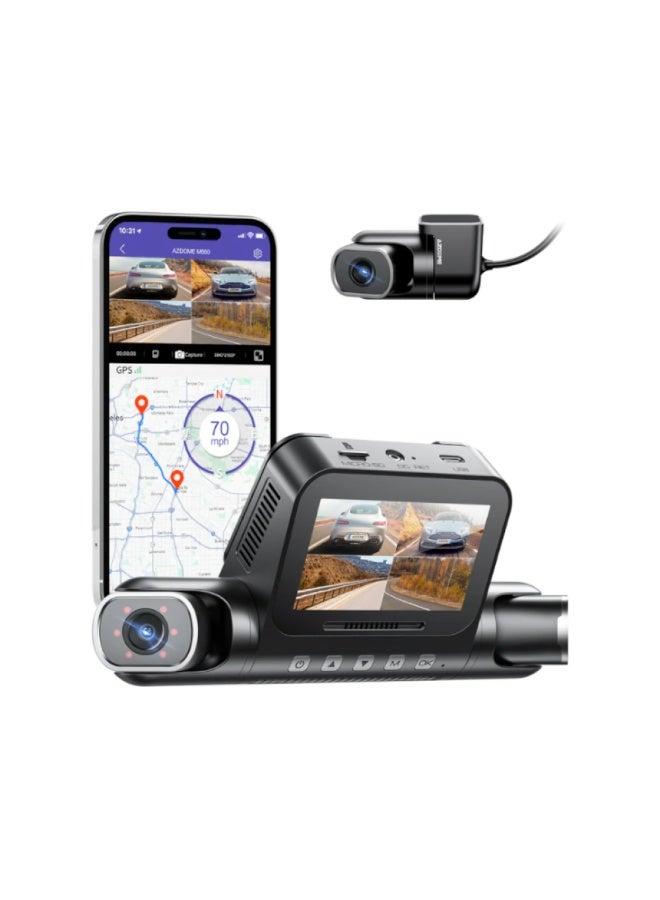 AZDOME M660 4 Channel Dash Cam 2K+1K+1K+1K Car GPS 5G Wifi Built-in 128GB eMMC Voice Control 24H Parking Monitor Super Night Vision - Image 2