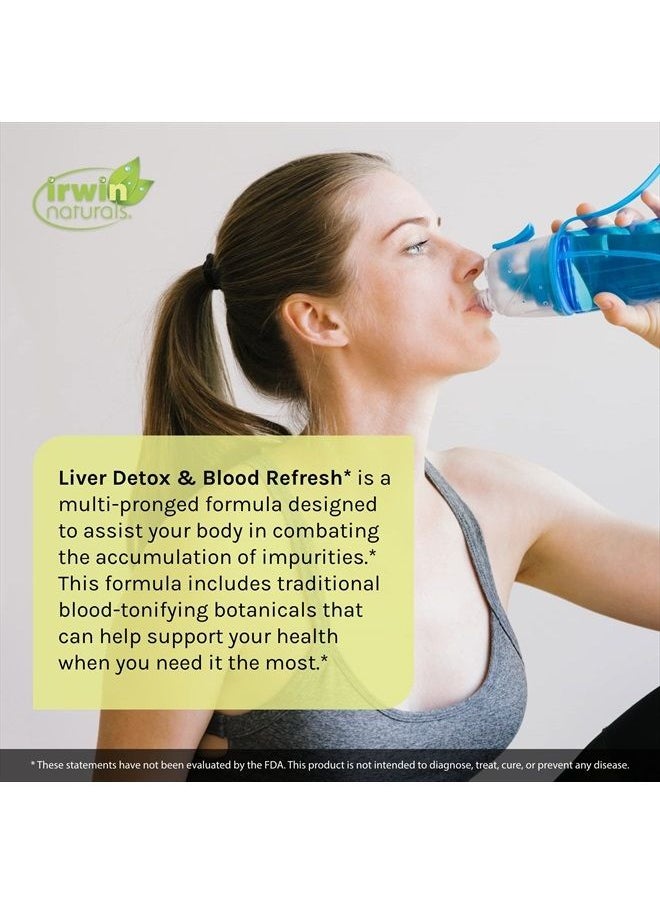 Irwin Naturals - Liver Detox & Blood Refresh Powerful Herbal Whole-Body Cleanse & Detox with 540mg Milk Thistle, Dandelion, Echinacea, Turmeric & More - Antioxidant Support - 60 Liquid Softgels - Image 1