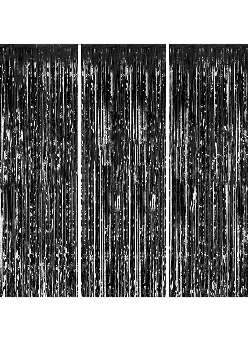 Generic 3.2ft x 6.6ft  Metallic Tinsel Foil Fringe Curtains Photo Booth Props for Birthday Wedding Engagement Bridal Shower Baby Shower Bachelorette Holiday Celebration Party Decorations  - Image 1