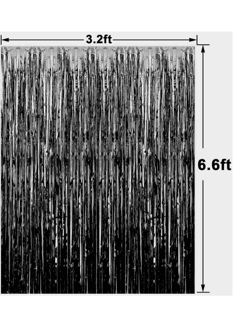 Generic 3.2ft x 6.6ft  Metallic Tinsel Foil Fringe Curtains Photo Booth Props for Birthday Wedding Engagement Bridal Shower Baby Shower Bachelorette Holiday Celebration Party Decorations  - Image 2