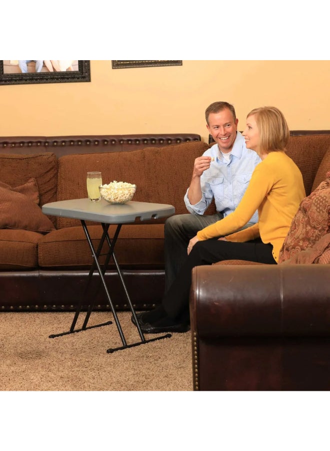 لايف تايم طاولة قابلة للطي والتعديل للمساحات الداخلية والخارجية رمادي وأسود 45.5 × 65.8 × 71 سم 80613 - Image 5