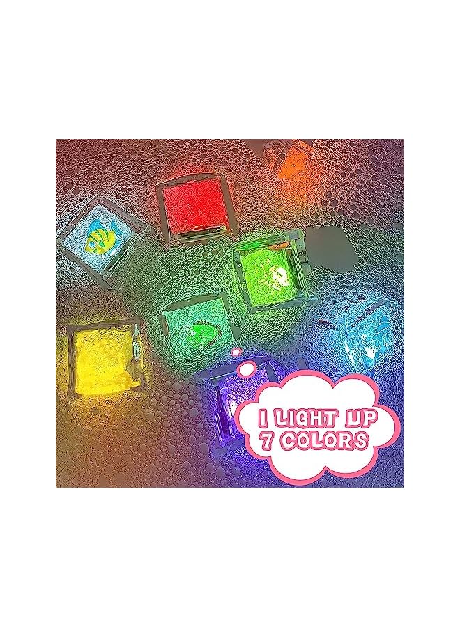 IAF Pcs Baby Bath Toys, Glowing Color Changing Ice Cube Glowing Color Changing LED Light Baby Light Up Bathtub Toys for Bathroom Shower Game Swimming Pool Party - Image 2