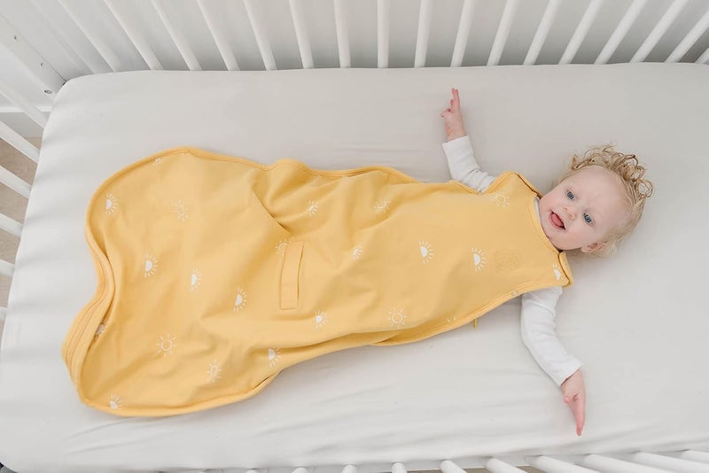 Woolino 4 Season Sleep Sack - Ultimate Merino Wool and Organic Cotton Sleeping Bag - Two-Way Zipper Adjustable Universal Size Sleep Sack for Baby (2-24 Months) - Sun - Image 3