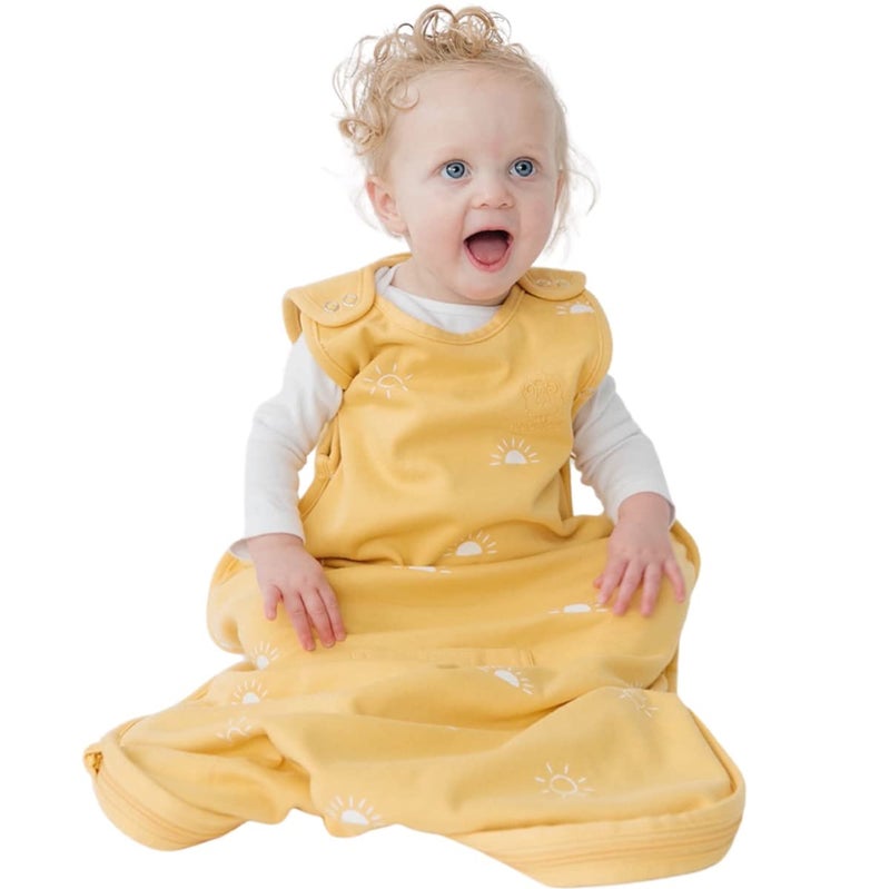 Woolino 4 Season Sleep Sack - Ultimate Merino Wool and Organic Cotton Sleeping Bag - Two-Way Zipper Adjustable Universal Size Sleep Sack for Baby (2-24 Months) - Sun - Image 1