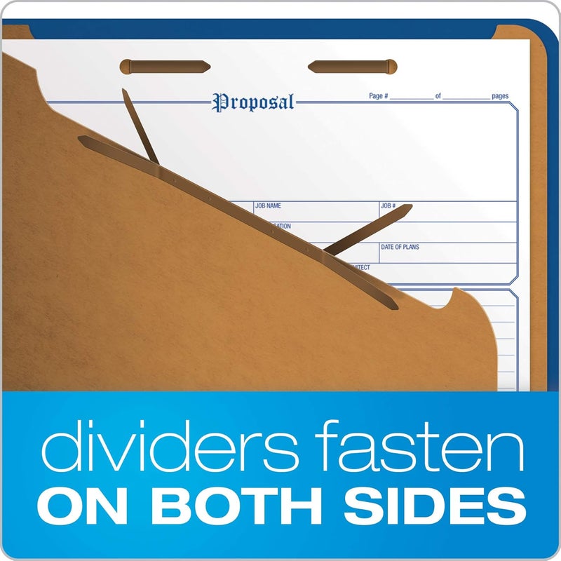Pendaflex ® Classification Folders, 2 Dividers, 2" Fasteners, Letter, Dark Blue, 10/Box (24132P) - Image 4