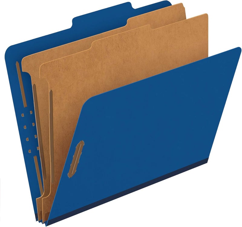 Pendaflex ® Classification Folders, 2 Dividers, 2" Fasteners, Letter, Dark Blue, 10/Box (24132P) - Image 1