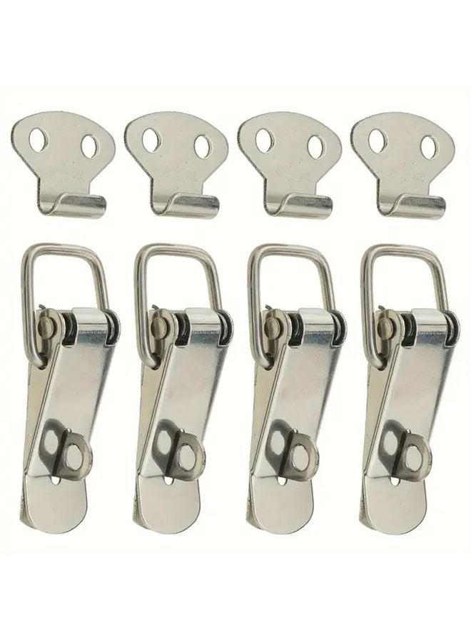 4pcs Durable Mini Stainless Steel Spring Clips 106mm Duckbill Fasteners For Luggage Toolboxes - Image 1