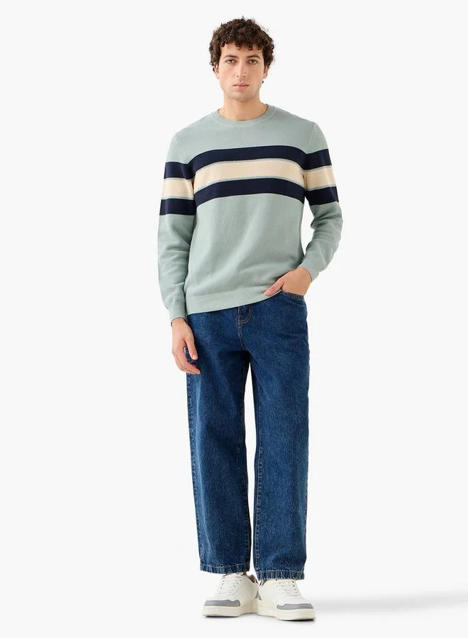 Splash FAV Striped Sweater with Long Sleeves