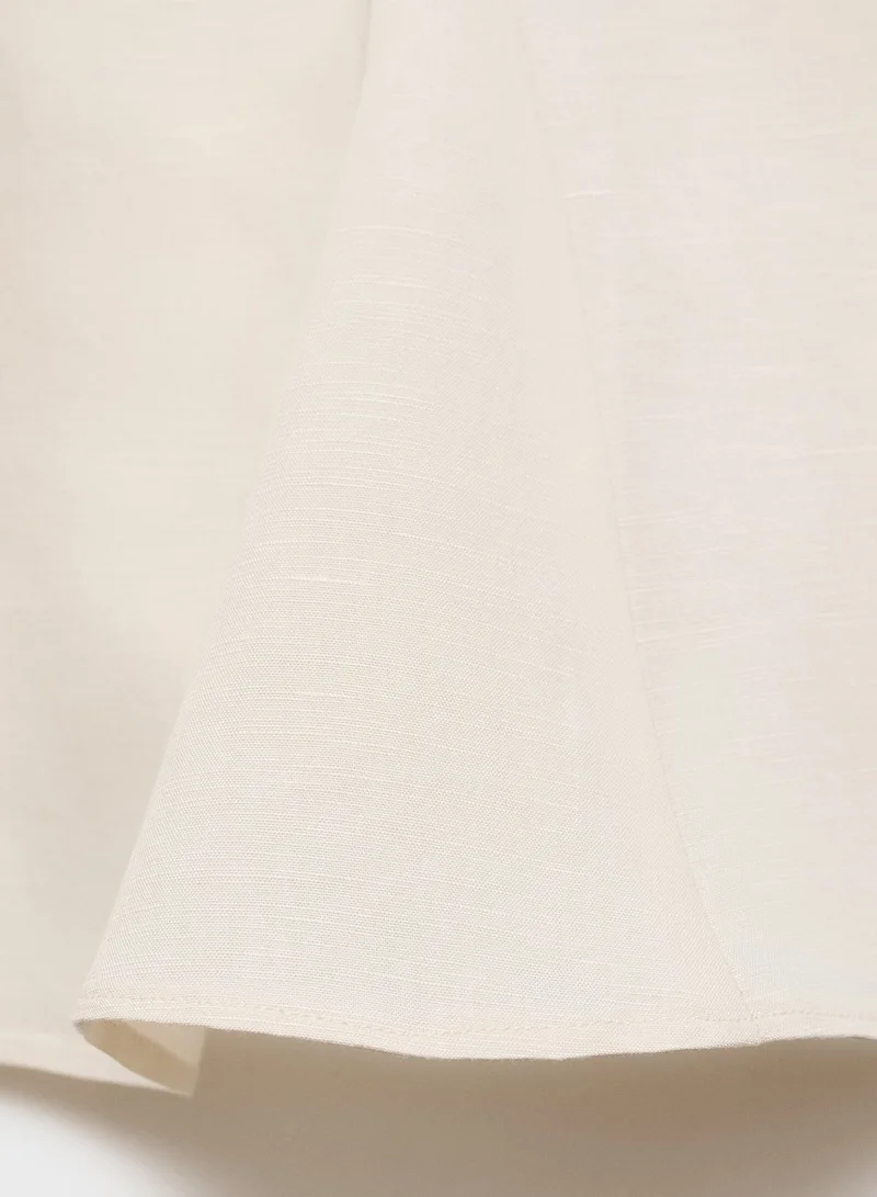 MANGO Linen Blend Peplum Top