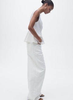 MANGO Linen Blend Peplum Top  - Image 3