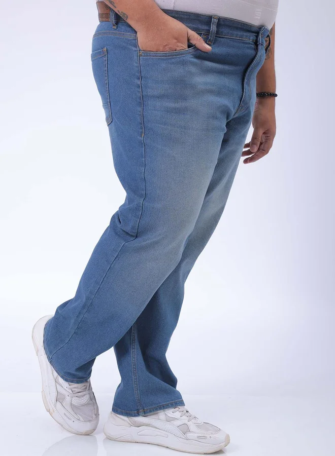 Take Two Plus Size Men Straight Fit Solid Jeans By HardSoda