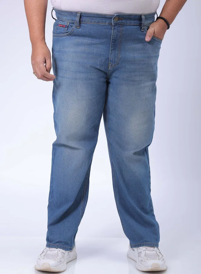 Plus Size Men Straight Fit Solid Jeans By HardSoda