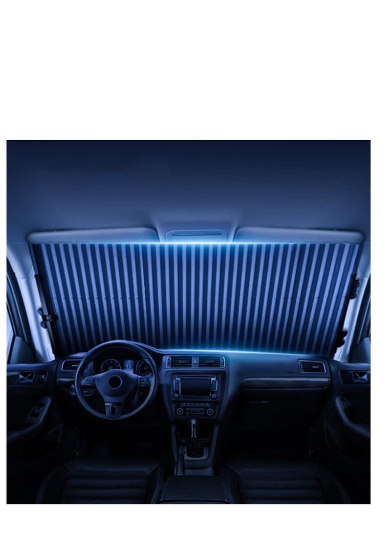 Excefore Auto Sunshade, Retractable Windshield Sun Shade, Quick Install Durable Breathable Mesh Cover, Suitable for UV Sun Protection, Keep Your Vehicle Cool, Overnight Camping Trip - Image 4