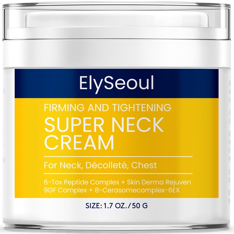 ElySeoul كريم إيلسول سوبر لشد الرقبة والصدر - شد متقدم وتماسك ورفع - العناية بالبشرة الكورية لمكافحة الشيخوخة مع الكولاجين وحمض الهيالورونيك والنياسيناميد - Image 1